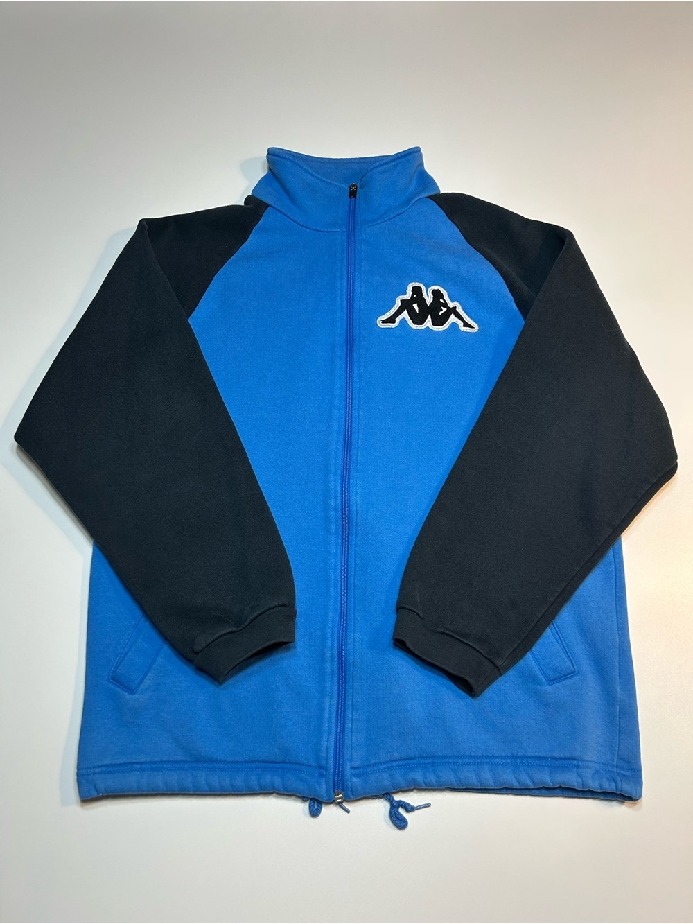 Kappa Two Tone Fleece Track Jacket Royal Blue Black Full Zip